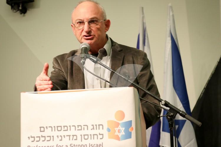 Former Knesset Member Professor Aryeh Eldad at the Bar Ilan’s co