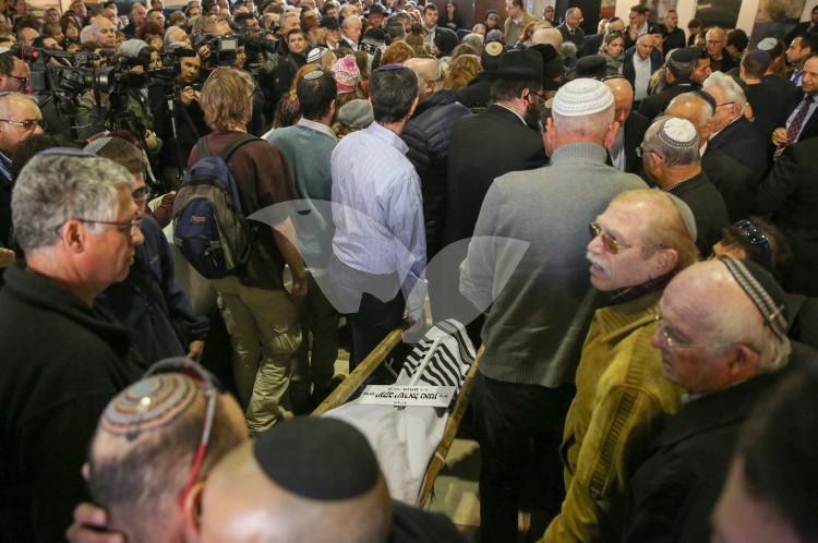 Eulogies on the Former Minister of Justice Yaakov Neeman at the Great Synagogue in Jerusalem