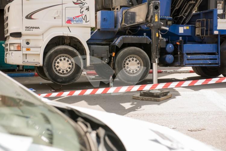 Truck accident in Tel aviv.