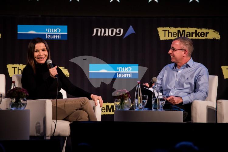 The chief editor of TheMarker Sami Peretz and MK Shelly Yacimovichat at the TheMarker Finance Conference 2017 TheMarker Finance Conference 2017