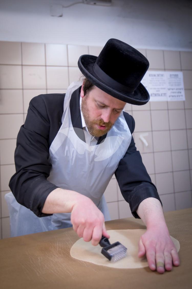 Baking matzos for Passover
