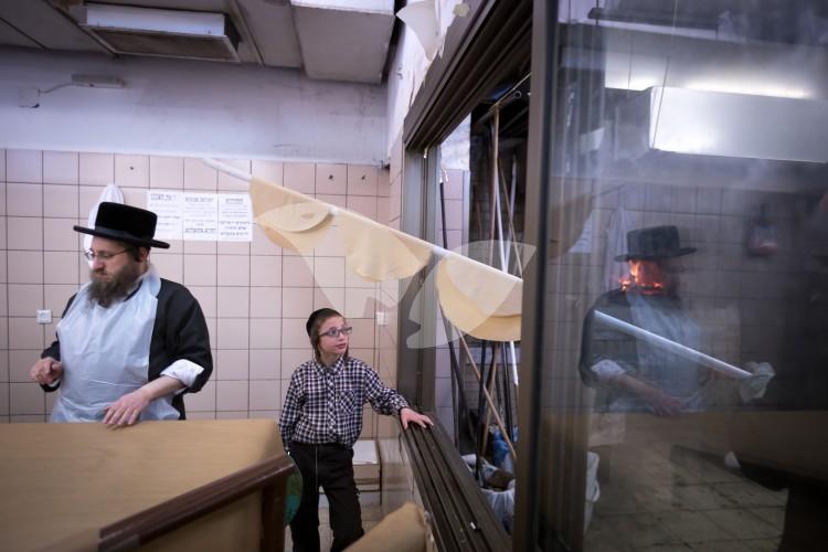 Baking matzos for Passover