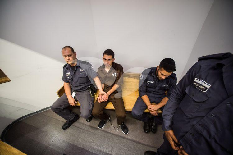Imad Agbar, responsible for Tel aviv terror attack, at the Tel Aviv District Court