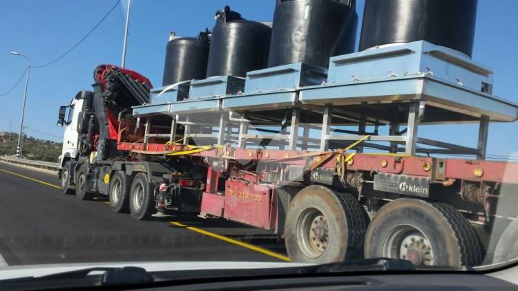 Water tanks making their way towards the IDF Base in Beit El in Preparation for Amona Evacuation
