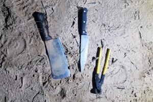 Knives and a metal cutter caught on Palestinians