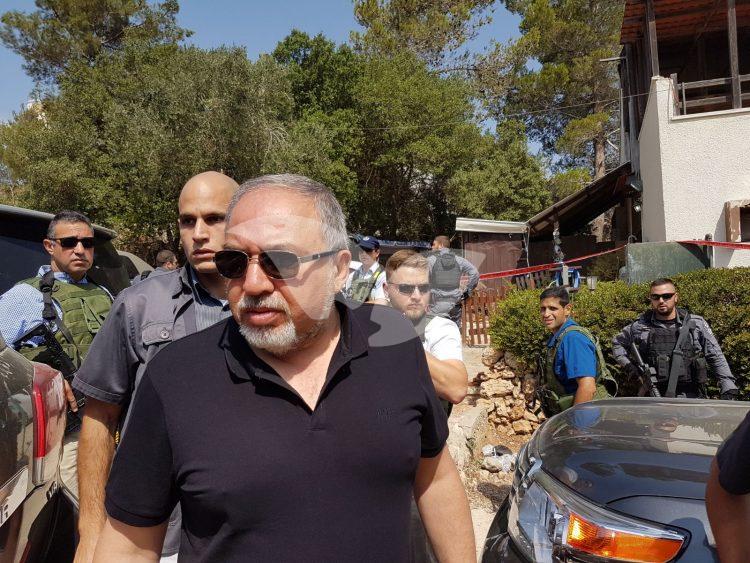 Defense Minister Avigdor Liberman in Neve Tzuf (Halamish) 22.7.2017