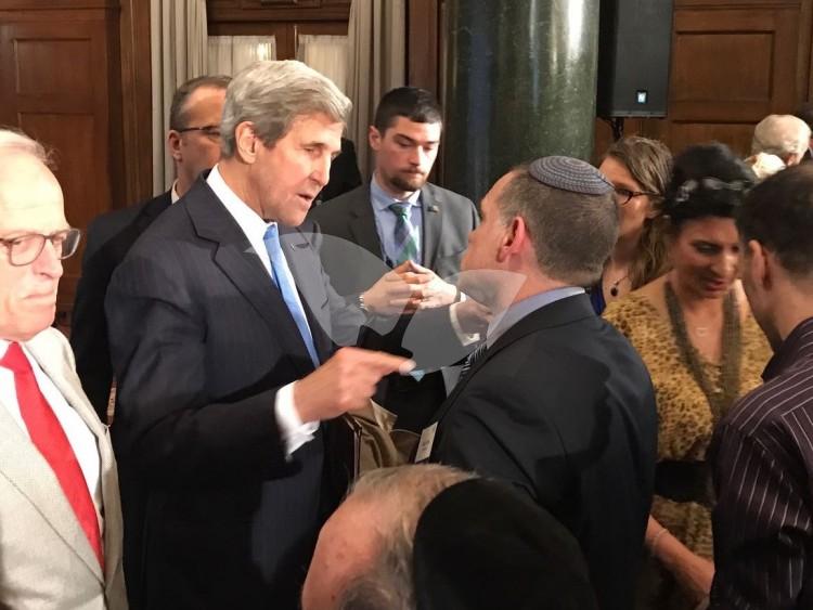 Courtesy / John Kerry and Oded Revivi in Washington
