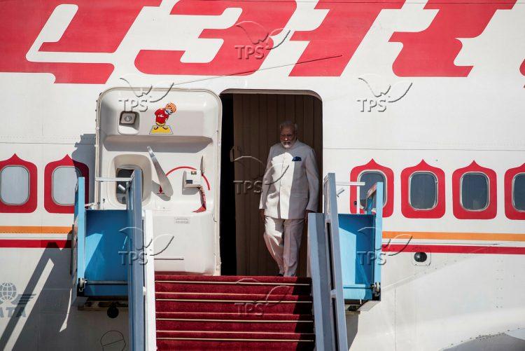 Indian Prime Minister Narendra Modi arrives to Ben-Gurion Intern