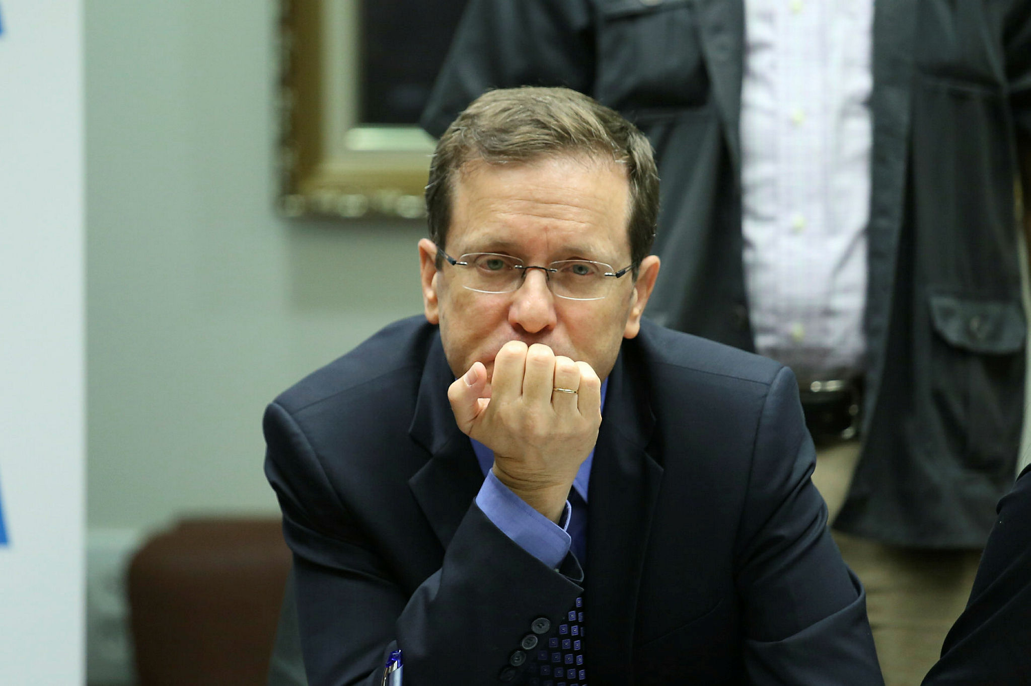 Isaac Herzog at the Zionist Camp party meeting.