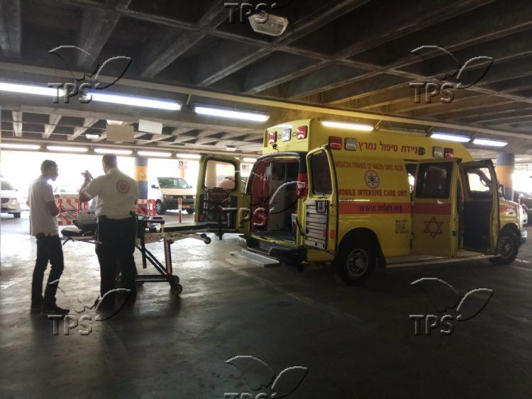 Ambulance with stabbing attack victim arrives at Jerusalem hospital