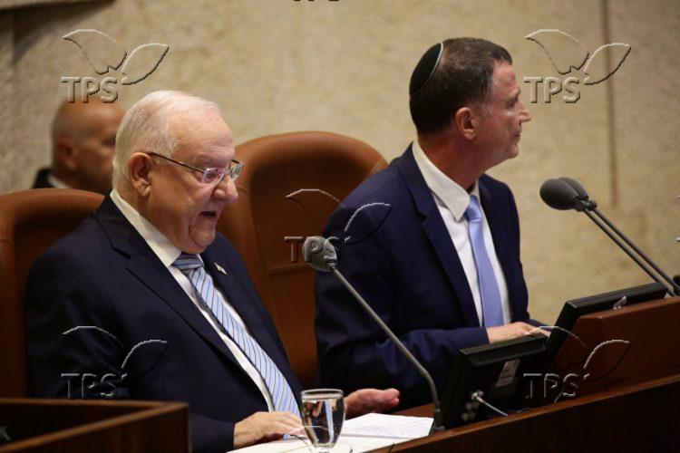 President Reuven ‘Ruvi’ Rivlin speaking at the opening session of the Knesset