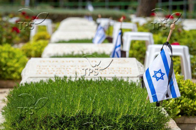 The Military Cemetery at Mount Herzl towards Memorial Day