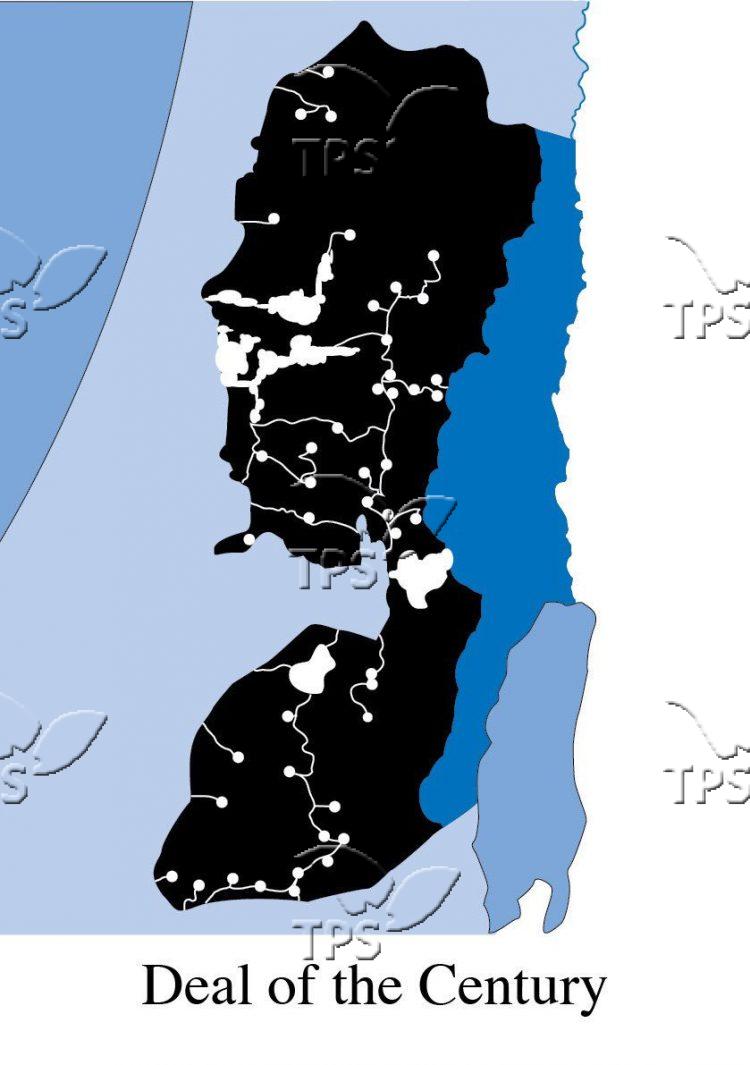 Deal of the century map according to Naftali Bennet of the Yemina party