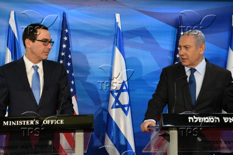 U.S. Treasury Secretary Steven Mnuchin meets Prime Minister Benjamin Netanyahu