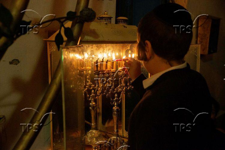 8th Hanukkah candle at Nachlaot neighborhood