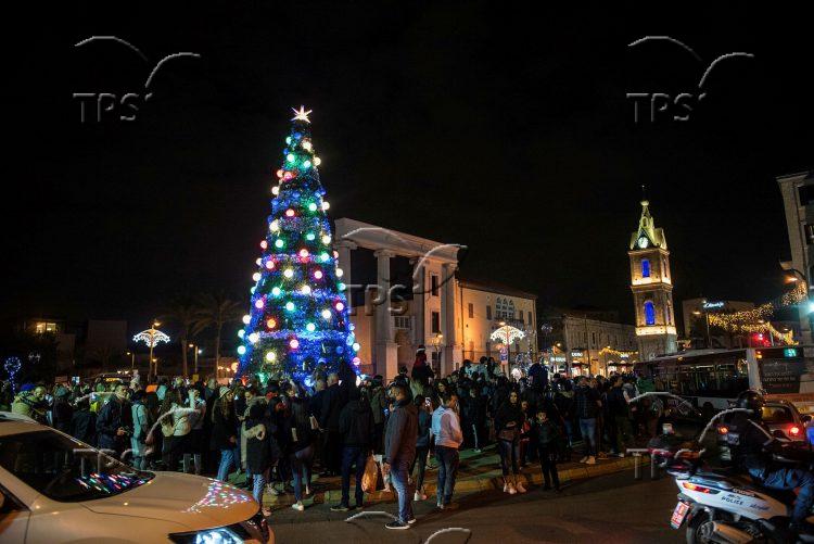 Christmas tree lighting ceremony in Jaffa