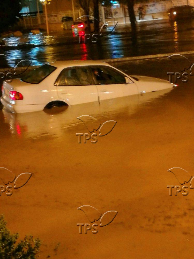 Flooded streets in Nahariyya