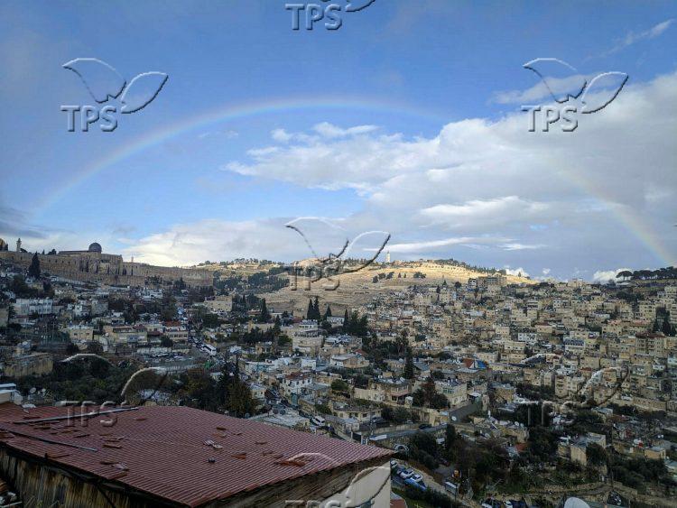 Rainbow in the sky of Jerusalem