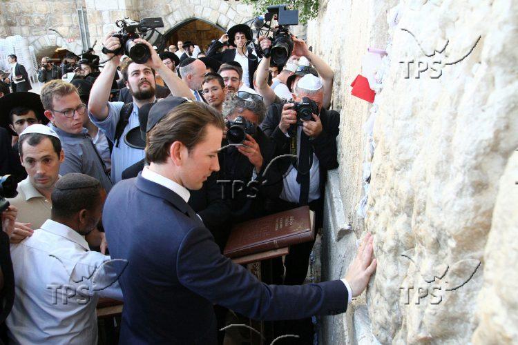 Sebastian Kurz, Austria’s Chancellor, visiting the Western Wall