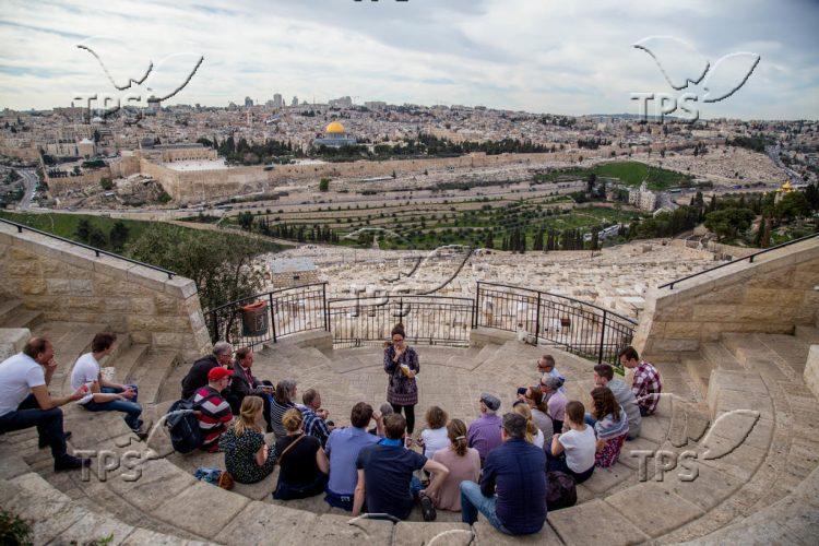 Tourists on Mount of Olives