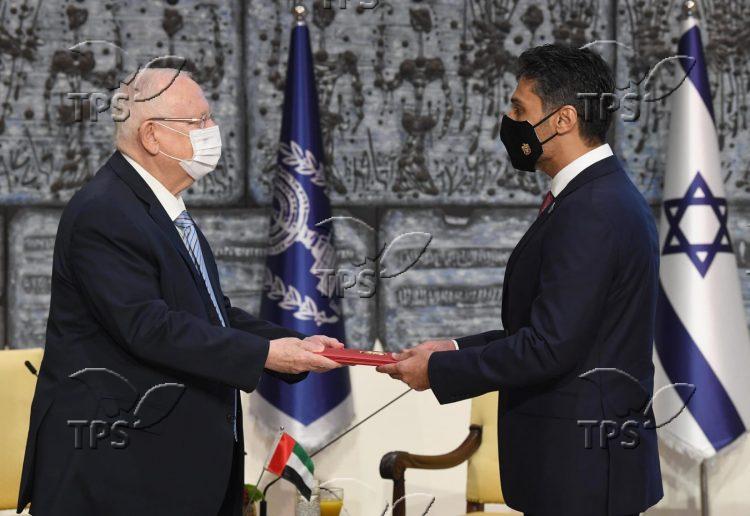 President Rivlin received diplomatic credentials from the first Ambassador of the United Arab Emirates to the State of Israel