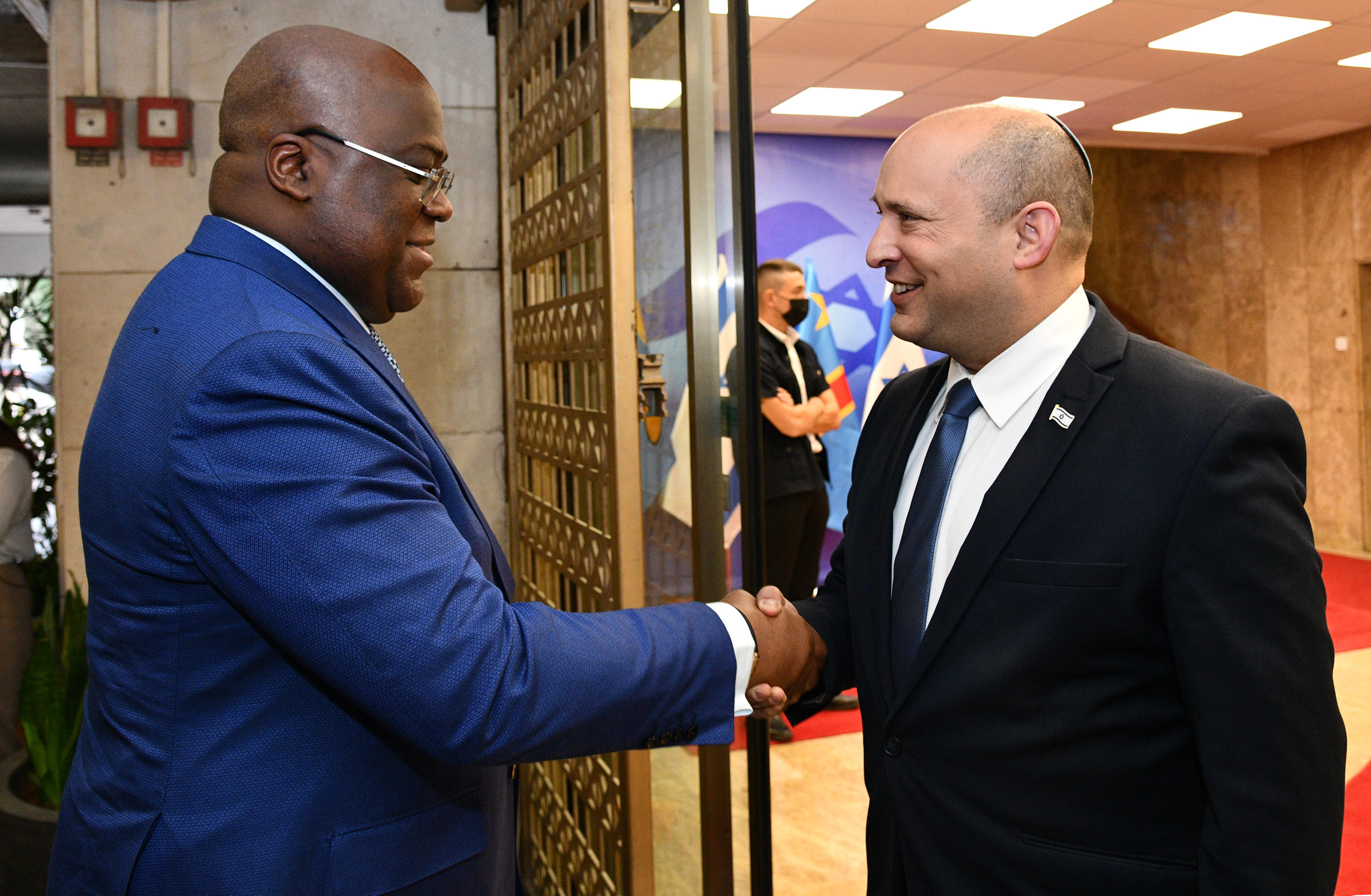 Prime Minister Naftali Bennett met with Democratic Republic of the Congo President Felix Tshisekedi, Chaim Tsach GPO