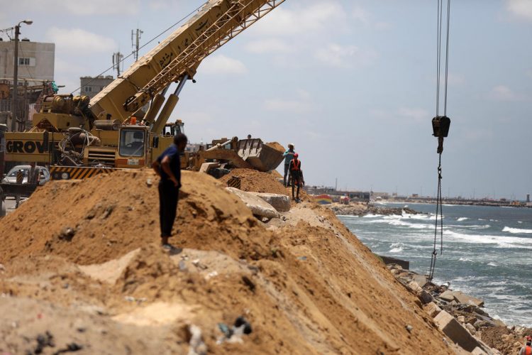 A new sea wall in Gaza City