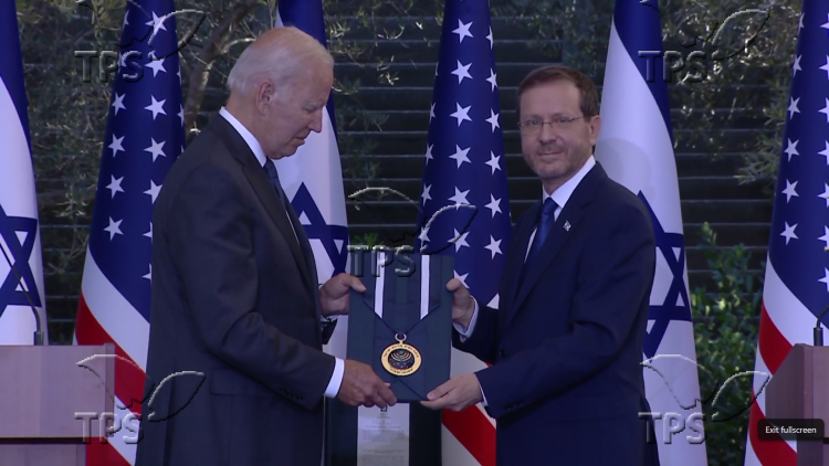 Joe Biden and Isaac Herzog screen shot