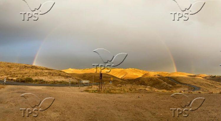 Double rainbow in the Judean desert