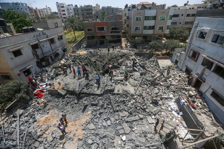 Destroyed Islamic Jihad base in Gaza photo by tps