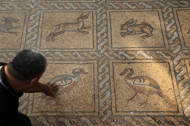 Byzantine-era mosaic floor uncovered in Gaza