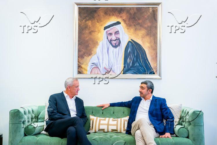 H.H. Sheikh Abdullah bin Zayed Al Nahyan with Benny Gantz WAM