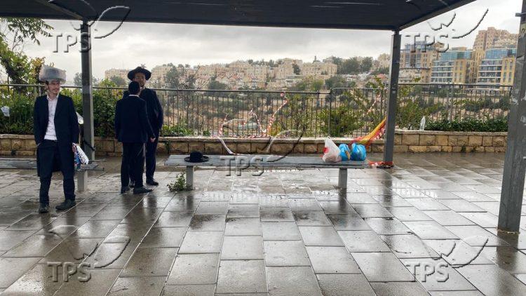 Bus station at Ramot Junction two days after the double terror attack