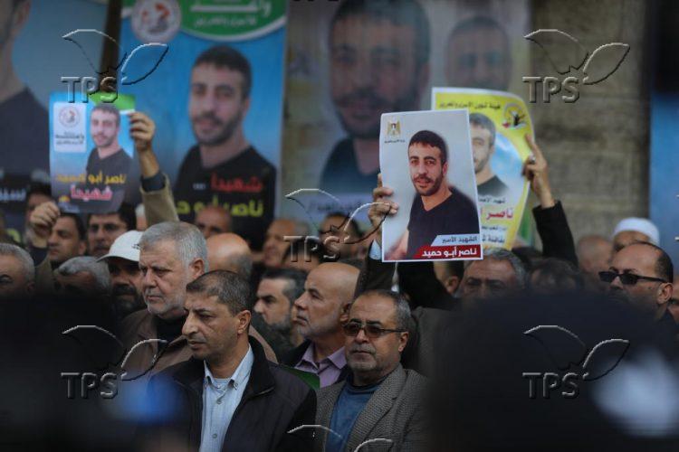 Demonstration in Gaza following Nasser Abu Hamid’s death