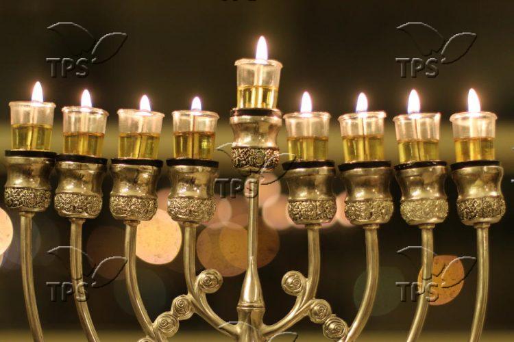 Lighting the 8th candle of Hanukkah in Susya