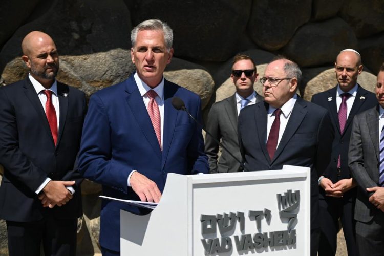 Speaker of the US House of Representatives, Kevin McCarthy, visits Yad Vashem