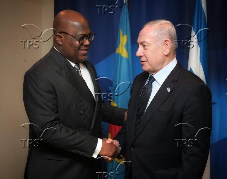 Benjamin Netanyahu and the President of the Democratic Republic of the Congo, Felix Tshisekedi