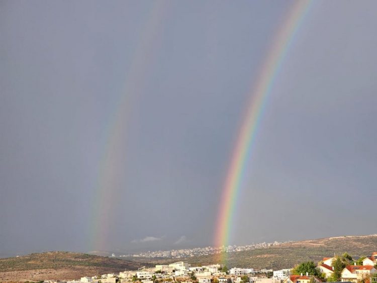 Double rainbow over the Samaria Mountains