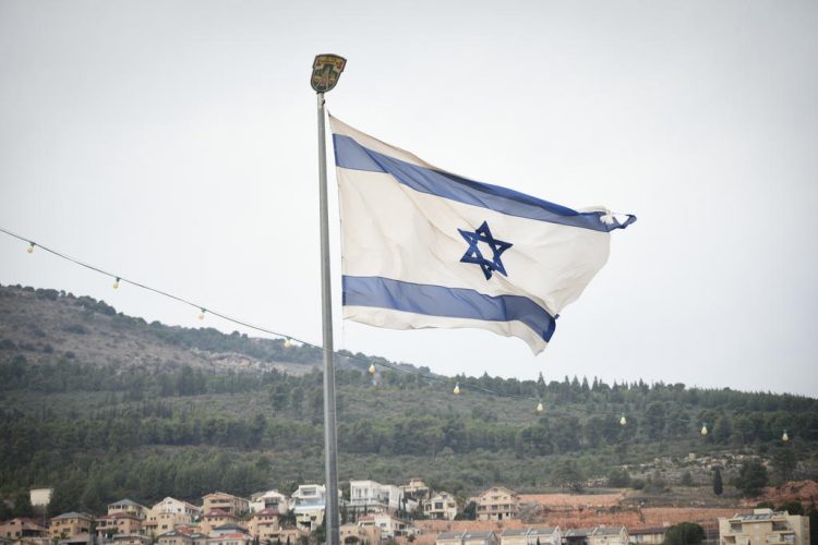 Israeli flag flies in the Upper Galilee
