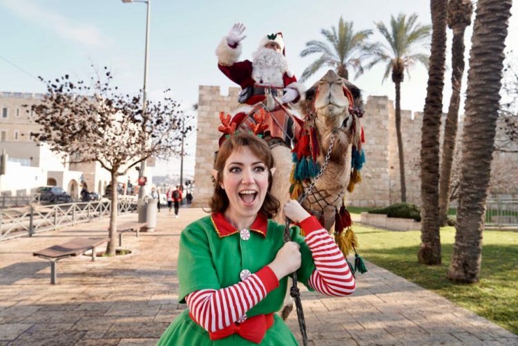 The Official Jerusalem Santa in a Christmas tour