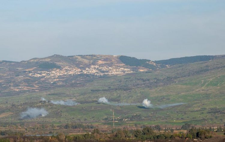 Smoke from Hezbollah Rockets that Hit the Galilee