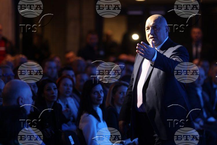 GERB leader Boyko Borissov addresses the GERB National Conference, Sofia, March 5, 2024 (BTA Photo)