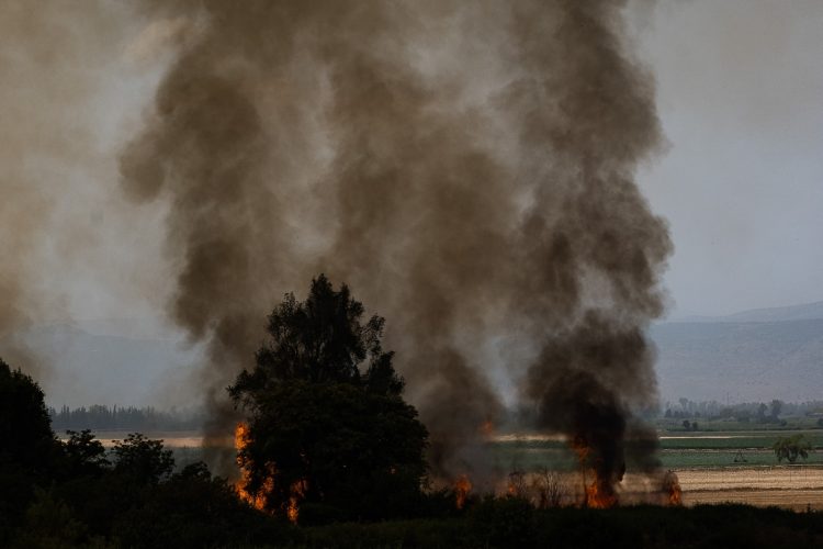 Huge fires in northern Israel following rocket barrages fired by Hezbollah