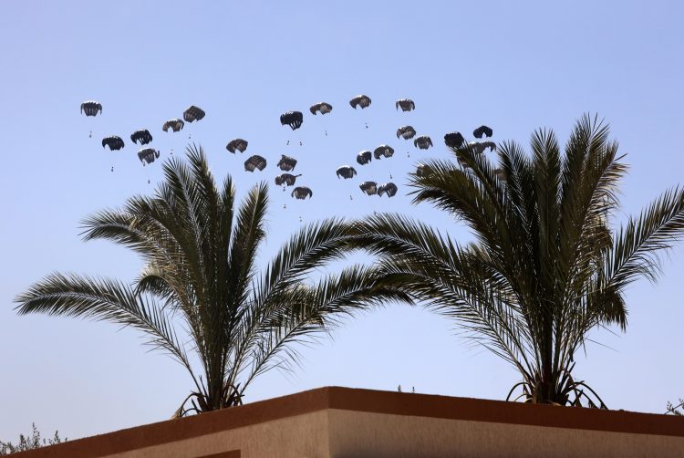 Jordan air-drops aid into the Gaza Strip